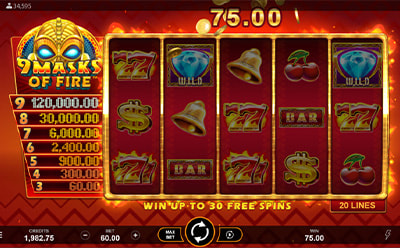 9 Masks of Fire Slot Bonus game