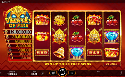 9 Masks of Fire Slot Free Spins