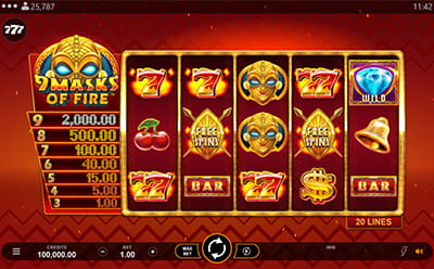 The 9 Masks of Fire Slot Game at the JackpotCity Maltese Online Casino