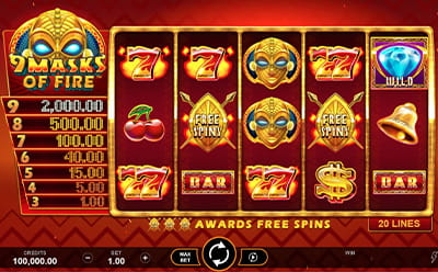 The 9 Masks of Fire Slot Game at the SpinCasino Maltese Online Casino