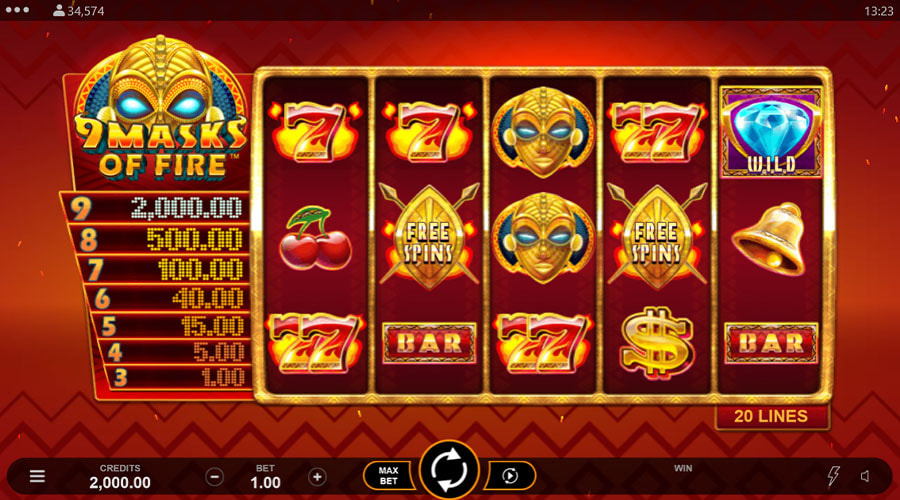 9 Masks of Fire play online for free