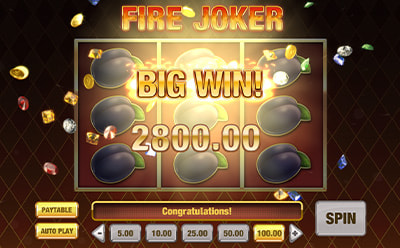 Fire Joker Slot Bonus game