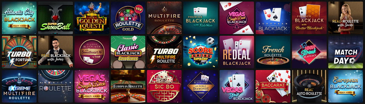 The JackpotCity Roulette, Blackjack & Other Table Games